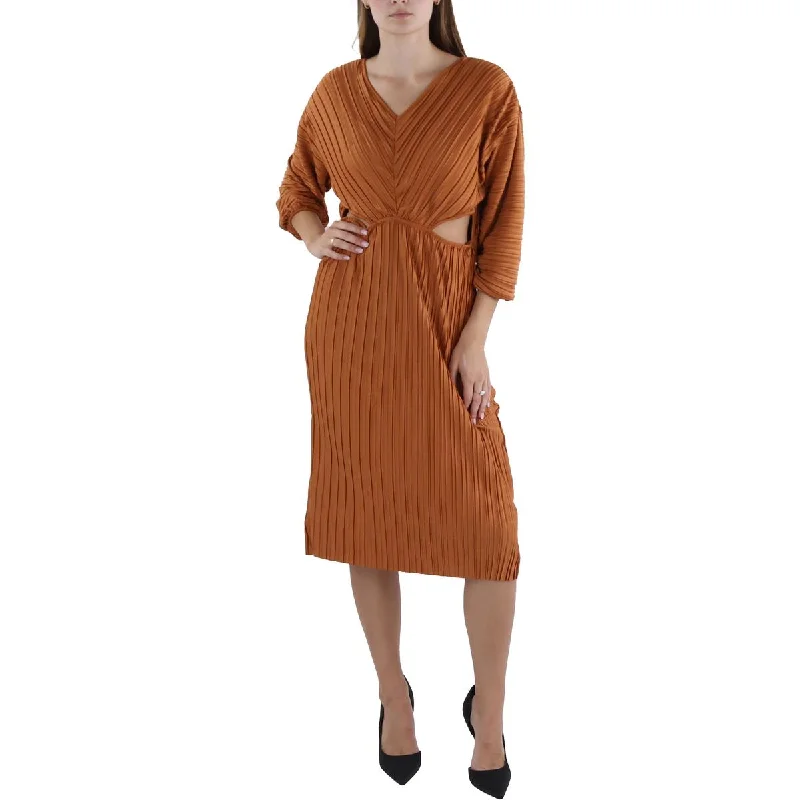 French Connection Womens Pleated Knee Length Shift Dress Boho unclassified dresses