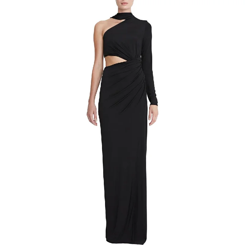 Halston Womens Joanna One Shoulder Cut-Out Evening Dress Engagement unclassified dresses