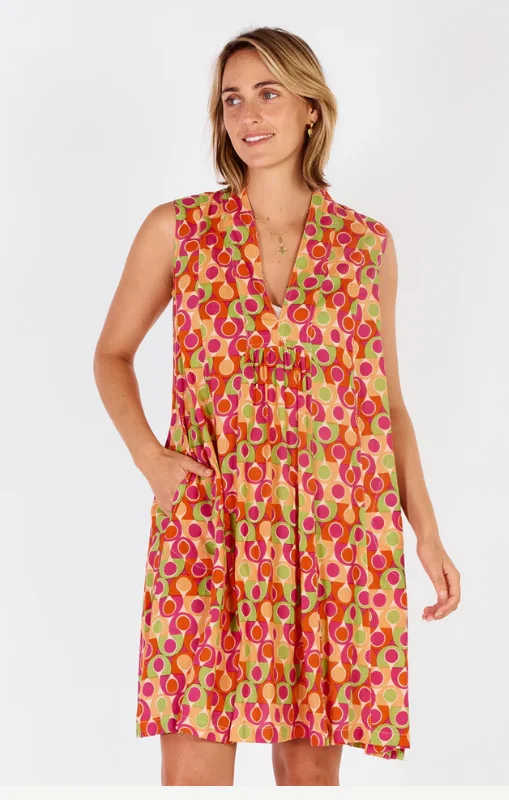 IBISA - Melville Sleeveless Dress Papaya Flowy unclassified dresses