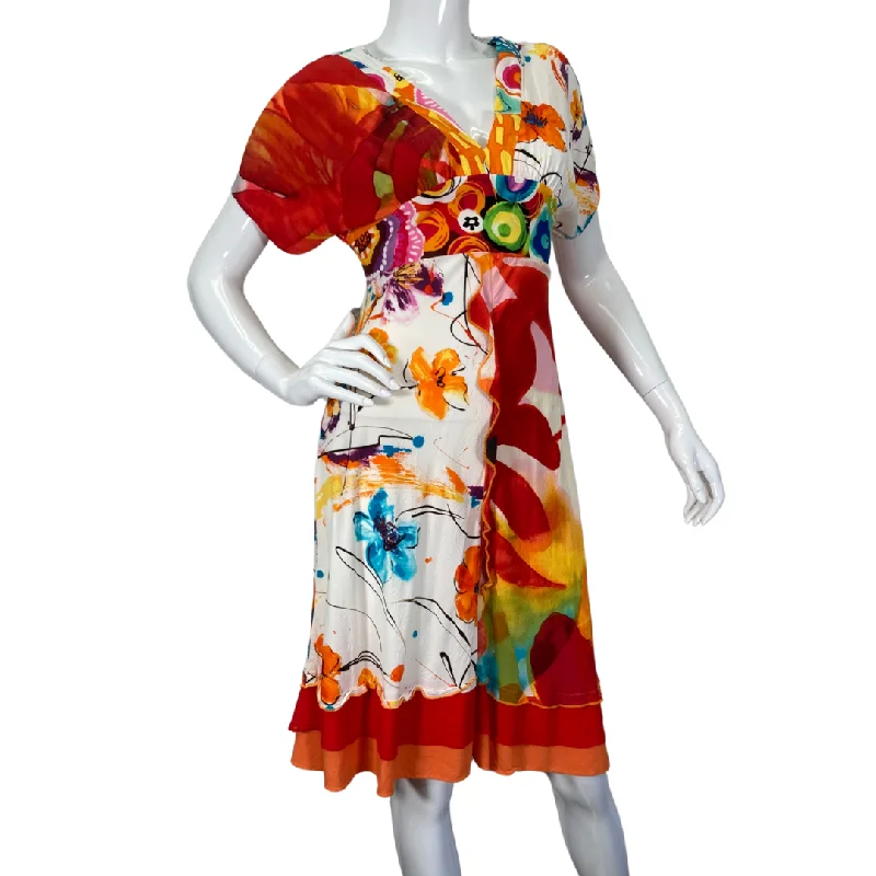 Jam's World Abstract Colorful Dress with V Neckline Pastel unclassified dresses