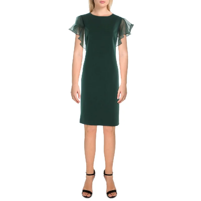 Lauren Ralph Lauren Womens Knit Flutter Sleeves Shift Dress Bold pattern unclassified dresses