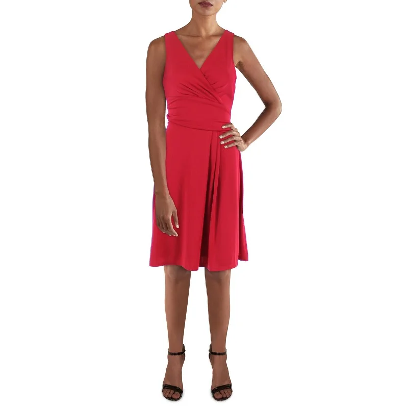 Lauren Ralph Lauren Womens Panel Ruched Fit & Flare Dress Spring unclassified dresses