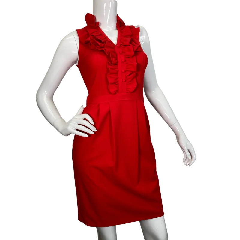 Marc New York Red Dress with Ruffle Neck Trendy unclassified dresses