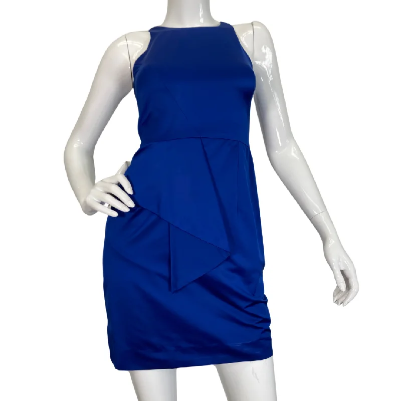 Milly Modern Royal Blue Silk-like Dress Short unclassified dresses