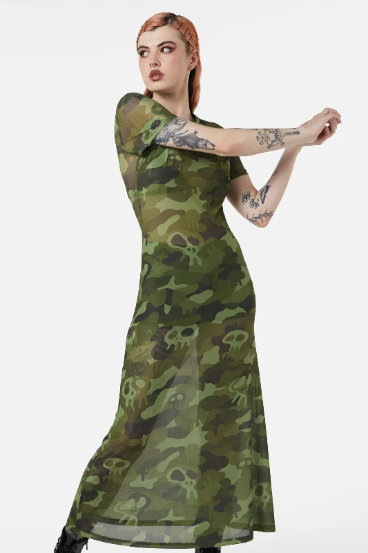 Nook Of The Garden Camo Mesh Dress Velvet unclassified dresses