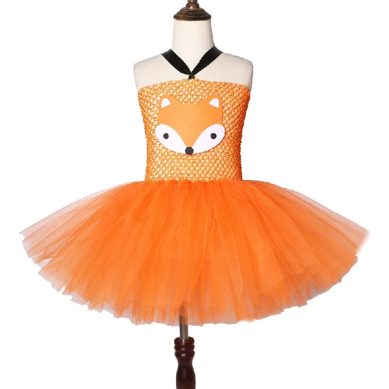 Orange Fox Girls TuTu Dress Children Animal Costume Cartoon Kids Birthday Dresses for Baby Girls Halloween Cosplay Costumes Cute Earthy tone unclassified dresses