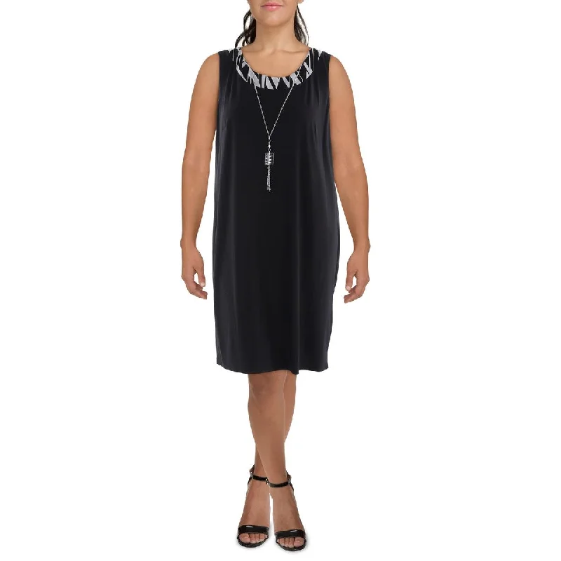 R&M Richards Womens Plus Contrast Trim Knee-Length Shift Dress Plus size unclassified dresses