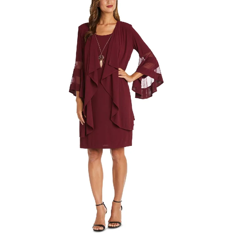 R&M Richards Womens Plus Knit Bell Sleeves Two Piece Dress Date night unclassified dresses