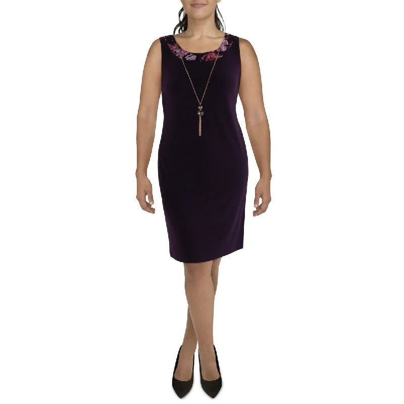 R&M Richards Womens Plus Knit Sleeveless Sheath Dress Date night unclassified dresses