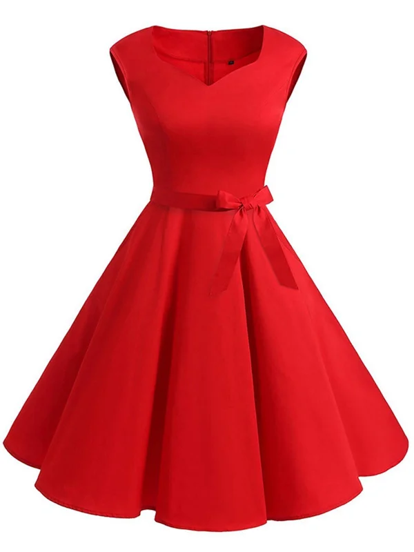 Red 1950s Sweetheart Swing Dress Unique unclassified dresses