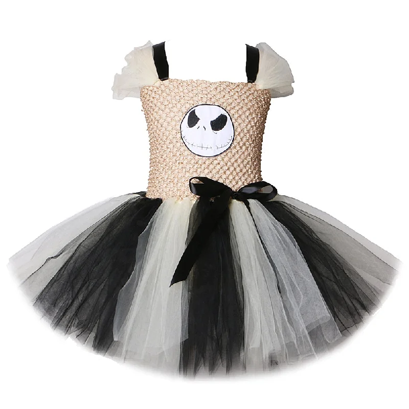 Toddler Baby Girls Tutu Dress Jack Skull Cosplay Dresses for Kids Girl Halloween Costumes for Children Dress Up Ghost Costume Bold pattern unclassified dresses