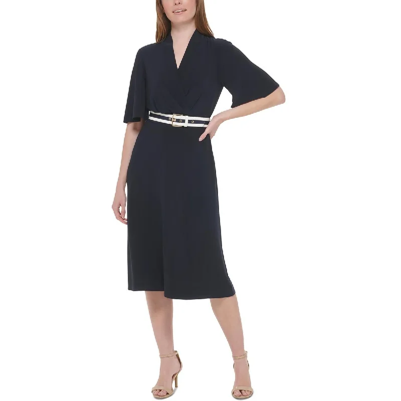 Tommy Hilfiger Womens Surplice Knee-Length Wear to Work Dress Chiffon unclassified dresses