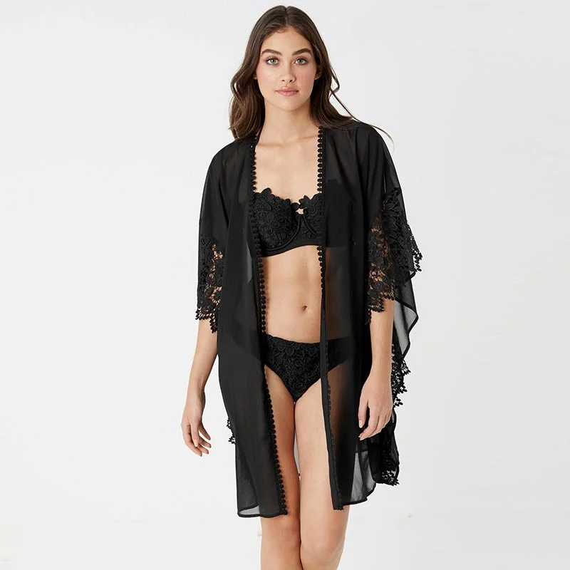 Womens Lipsy Lace Trim Kimono #Lace #Cardigan Modern Lace Dress