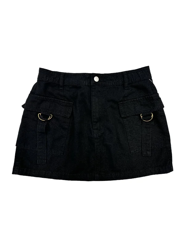 Black Skirt Mini & Short Cmc, Size 10 Button-up Mini Skirt