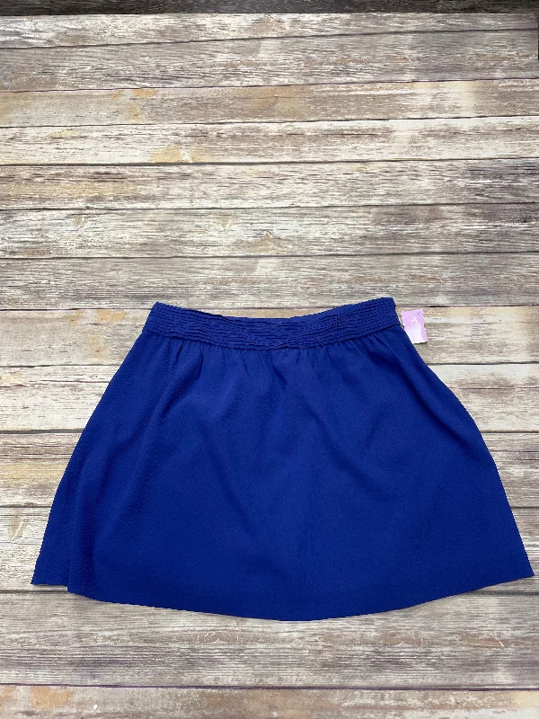 Blue Skirt Mini & Short Loft, Size 8 Lace Detail Mini Skirt