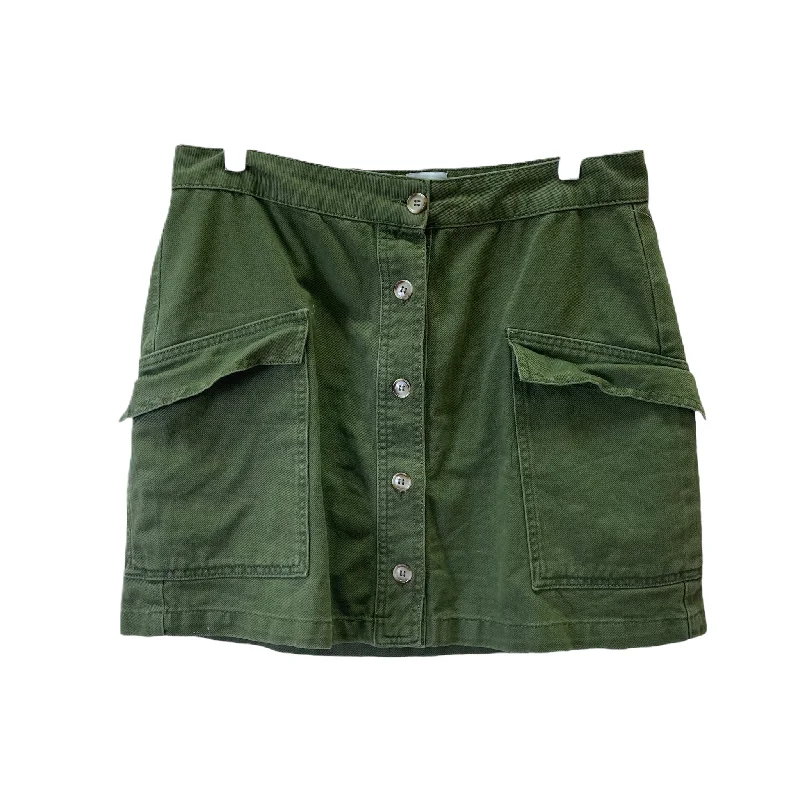 Green Skirt Mini & Short By Bdg, Size: L Classic Denim Mini