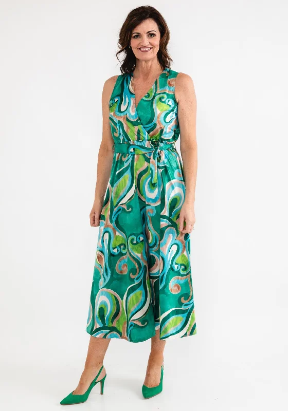 d.e.c.k. by Decollage One Size Swirl Maxi Dress, Green Maxi Skirt Trendy