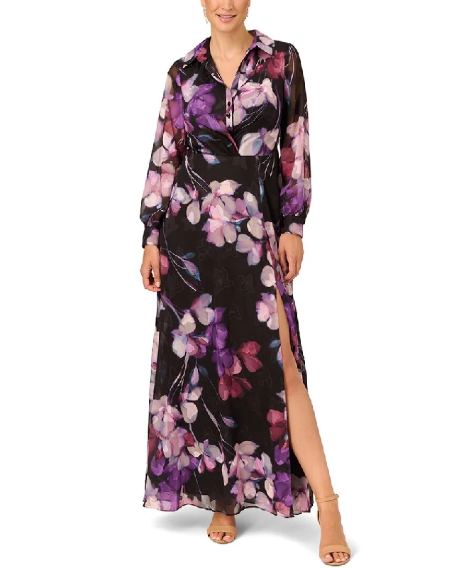 Adrianna Papell Soft Printed Maxi Dress Casual Maxi Outfit