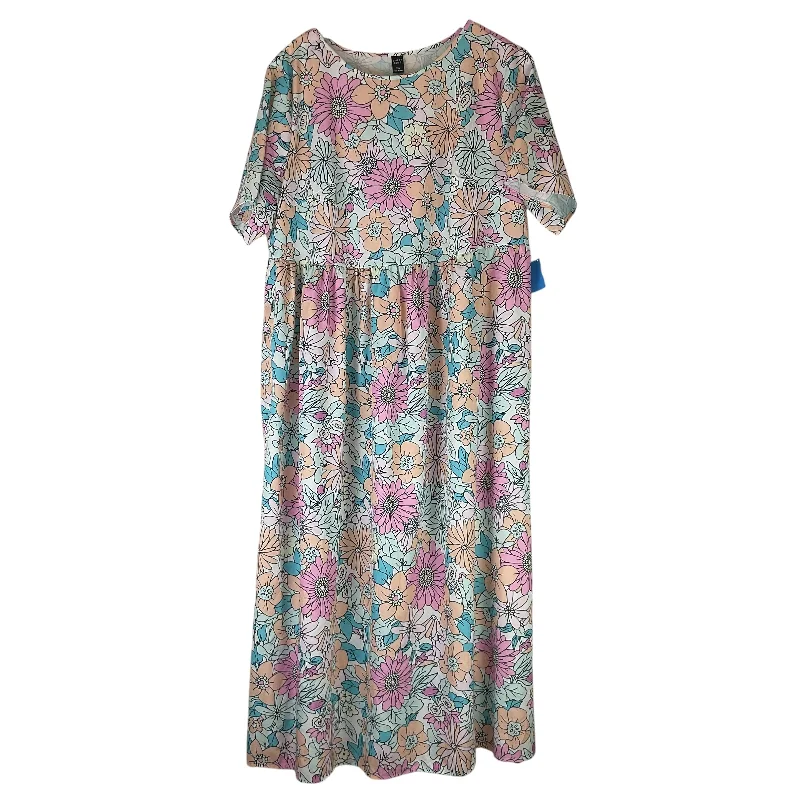 Dress Casual Maxi By Shein In Floral Print, Size: 1x Colorful Maxi Skirt