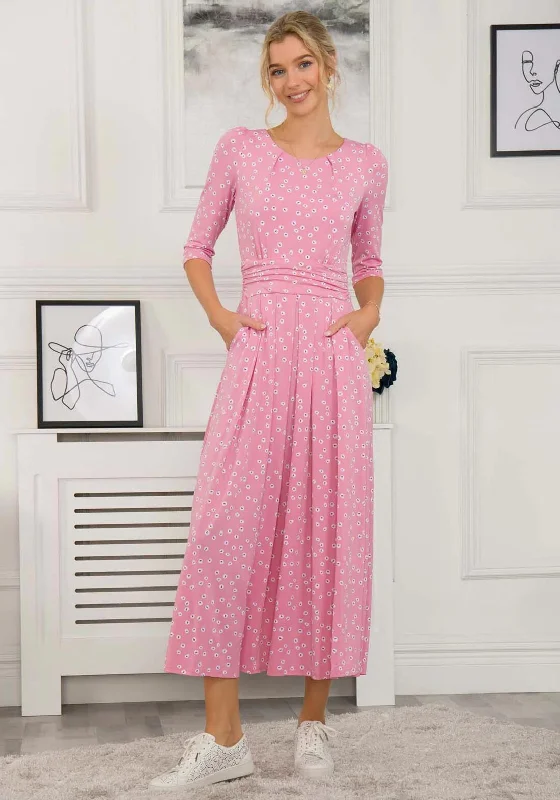 Jolie Moi Denisse Spotty Maxi Dress, Dusty Pink High-Waisted Maxi Skirt