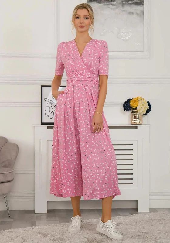 Jolie Moi Lyanna Spotty Maxi Dress, Dusty Pink Casual Maxi Skirt