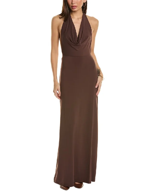 WeWoreWhat Cowl Halter Maxi Dress Front Slit Maxi