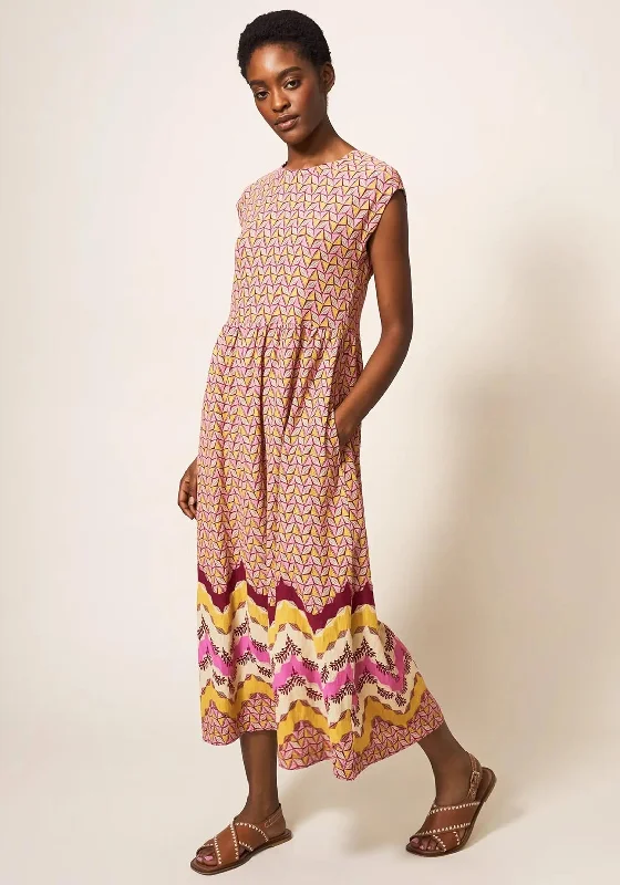 White Stuff Addison Sunrise Print Maxi Dress, Plum Multi High-Low Maxi Skirt