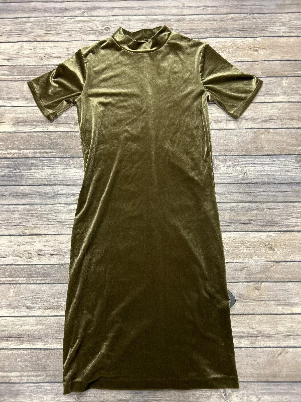 Dress Casual Midi By Zara In Green, Size: M Ribbed Midi Skirt