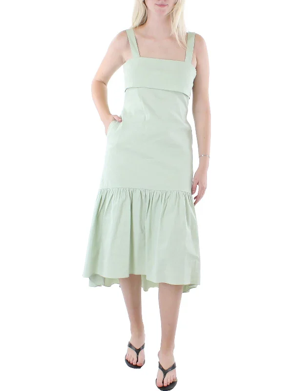 Womens Linen Long Midi Dress Wrap Midi Skirt