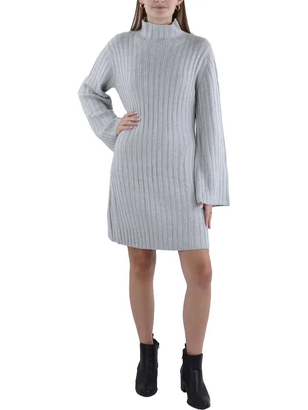 Babysoft Womens Knit High Neck Sweaterdress Casual Sweater Dress