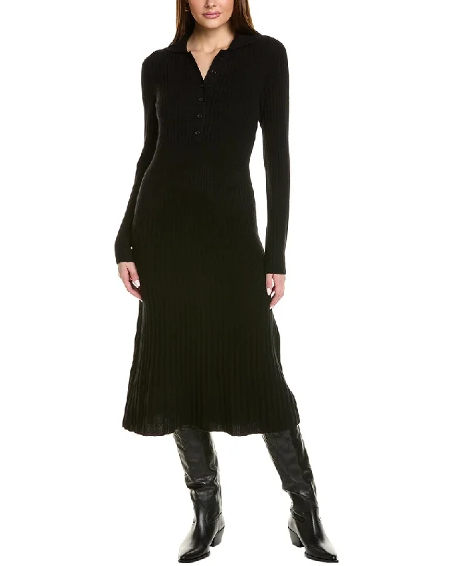 Design History Collared Cashmere Sweaterdress Layered Sweater Dress