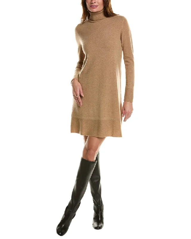 Forte Cashmere Turtleneck Cashmere Sweaterdress Casual Sweater Dress