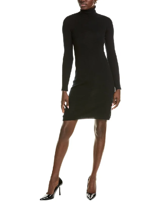 sofiacashmere Classic Turtleneck Cashmere Sweaterdress Lace Sweater Dress