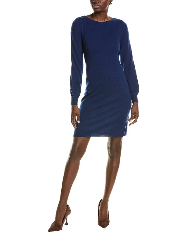 sofiacashmere Jersey Femme Sleeve Boat Neck Cashmere Sweaterdress Trendy Sweater Dress