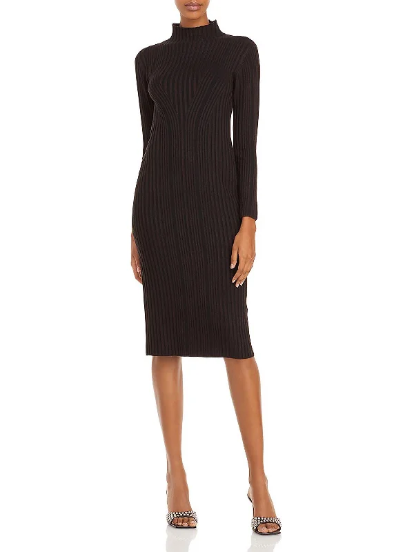 Womens Mock Neck Long Sweaterdress Bodycon Sweater Dress