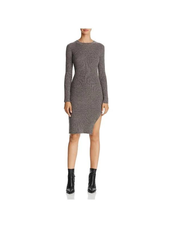 Womens Wool Blend Knee-Length Sweaterdress Winter Knit Dress