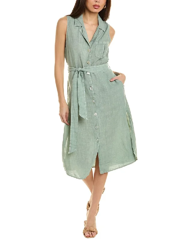 Bella Dahl Pocket Linen-Blend Shirtdress Layered Shirt Dress