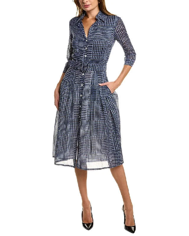 Samantha Sung Audrey 2 3/4-Sleeve Shirtdress Casual Shirt Dress