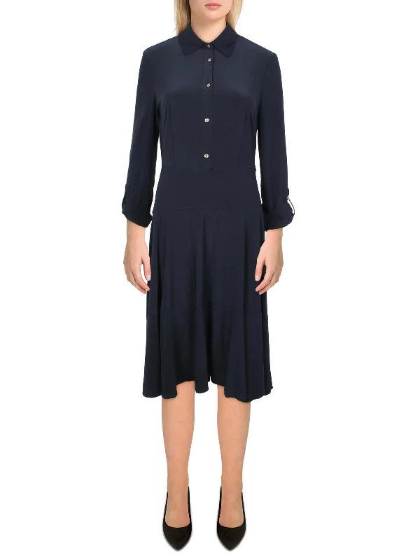 Womens Jersey Collared Shirtdress Shirt Dress Casual